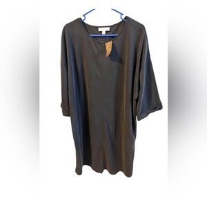 J. Jill (Pure‎ Jill) knee length gray velvet short cuffed sleeve dress size XLP
